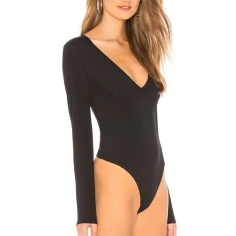 Free People Intimately Deep V Thong Bodysuit, Size XS